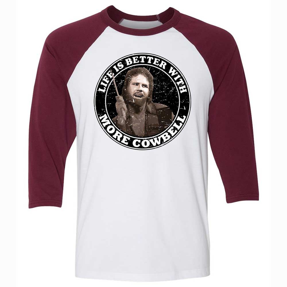 Unisex 3/4 Baseball Tee - WVSY4ZZ3 - White/Maroon - 7