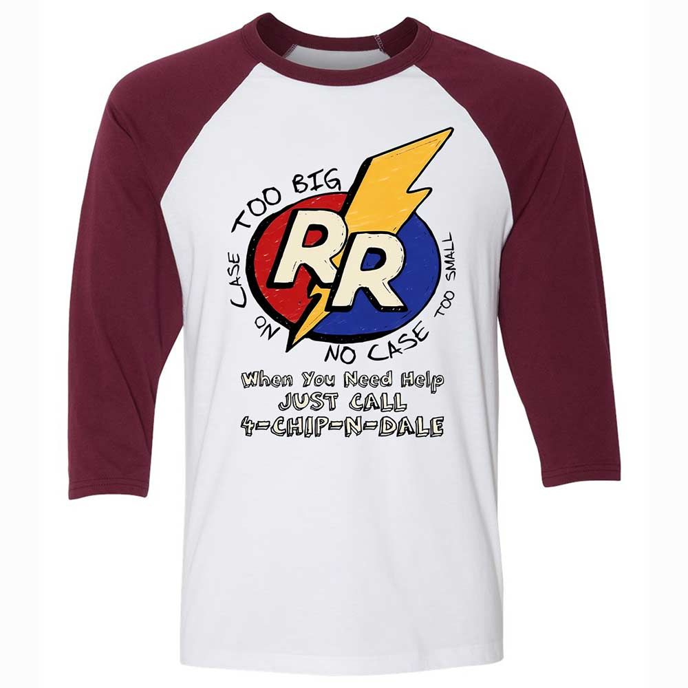 Unisex 3/4 Baseball Tee - 12NRYWCB - White/Maroon - 7