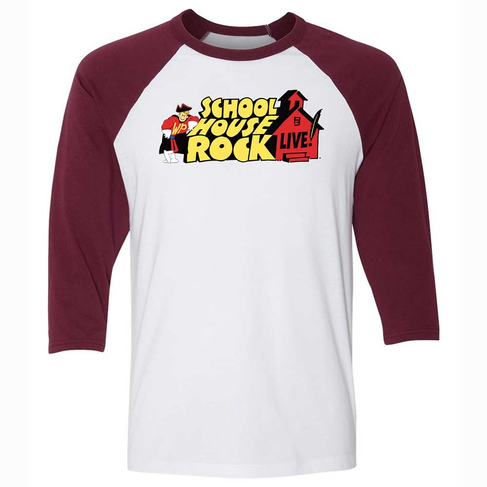 Unisex 3/4 Baseball Tee - 322K3PY8 - White/Maroon - 7
