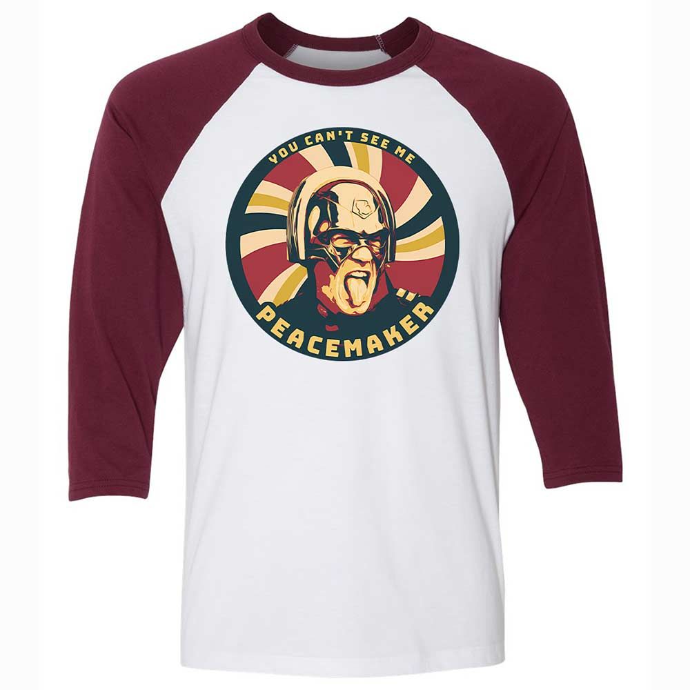 Unisex 3/4 Baseball Tee - X81EBWEV - White/Maroon - 7