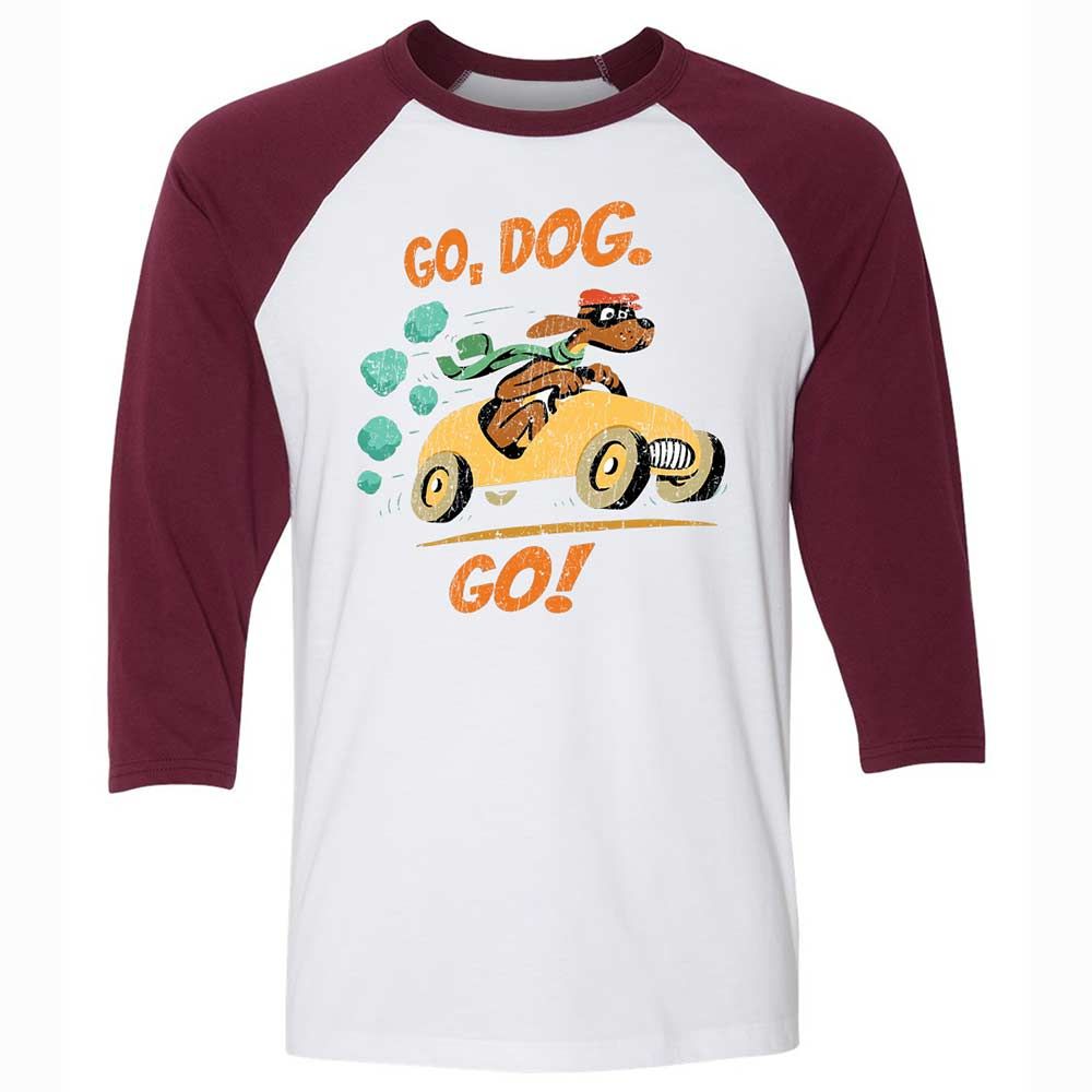 Unisex 3/4 Baseball Tee - YDWBASAX - White/Maroon - 7
