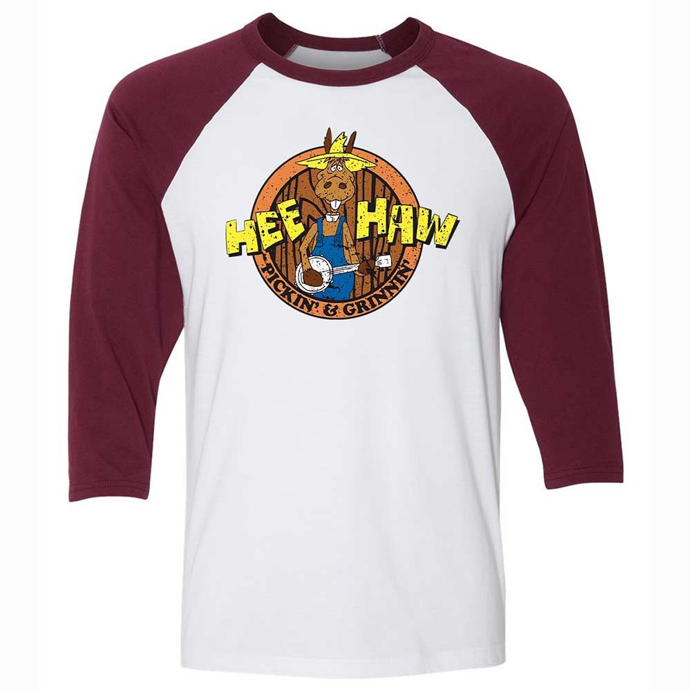 Unisex 3/4 Baseball Tee - GZ58RLU9 - White/Maroon - 7