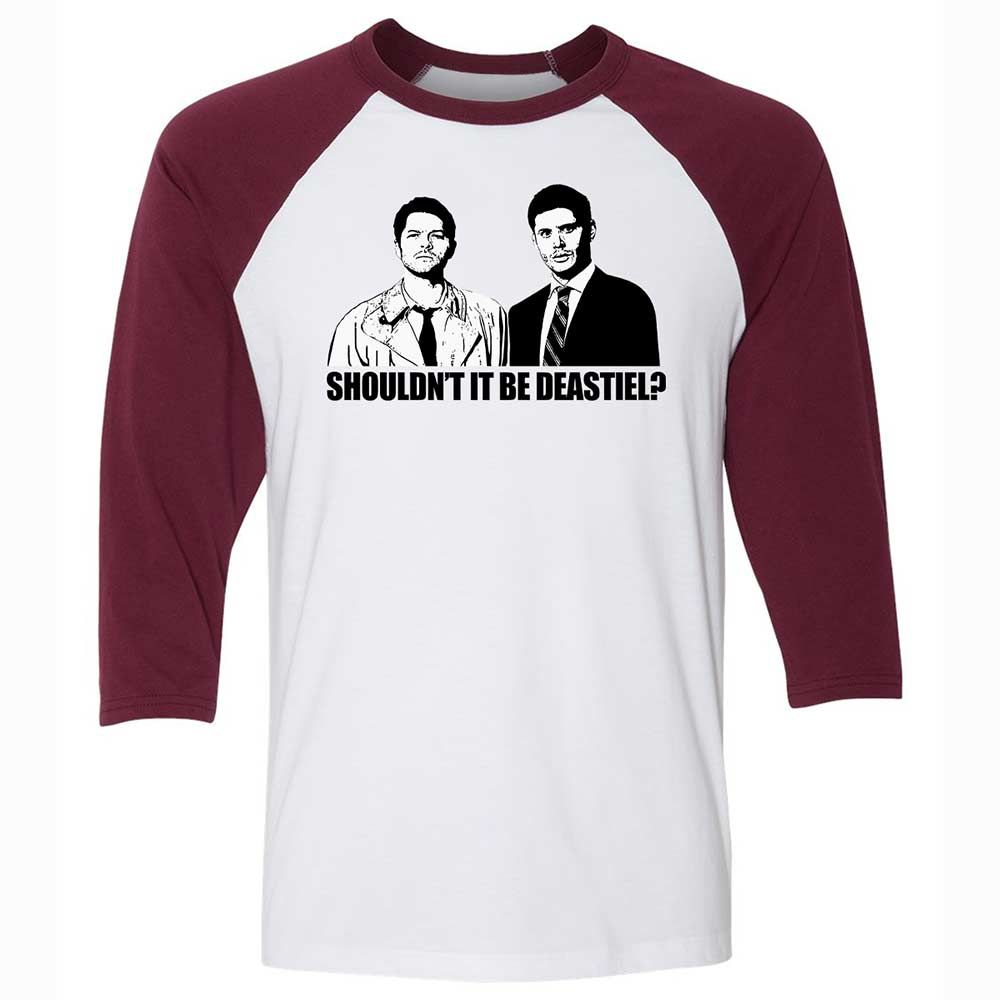 Unisex 3/4 Baseball Tee - XFZA6L6U - White/Maroon - 7