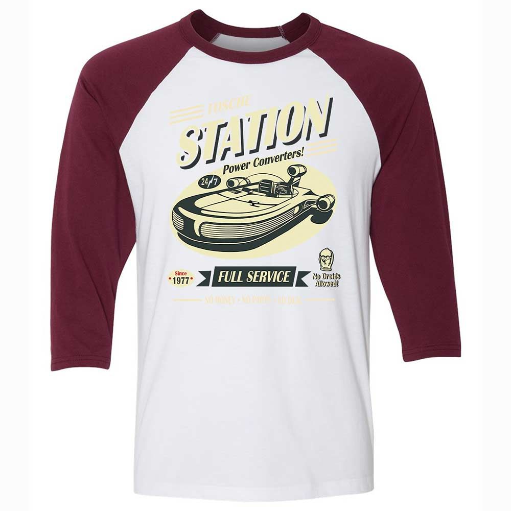 Unisex 3/4 Baseball Tee - C1KCVXG6 - White/Maroon - 7