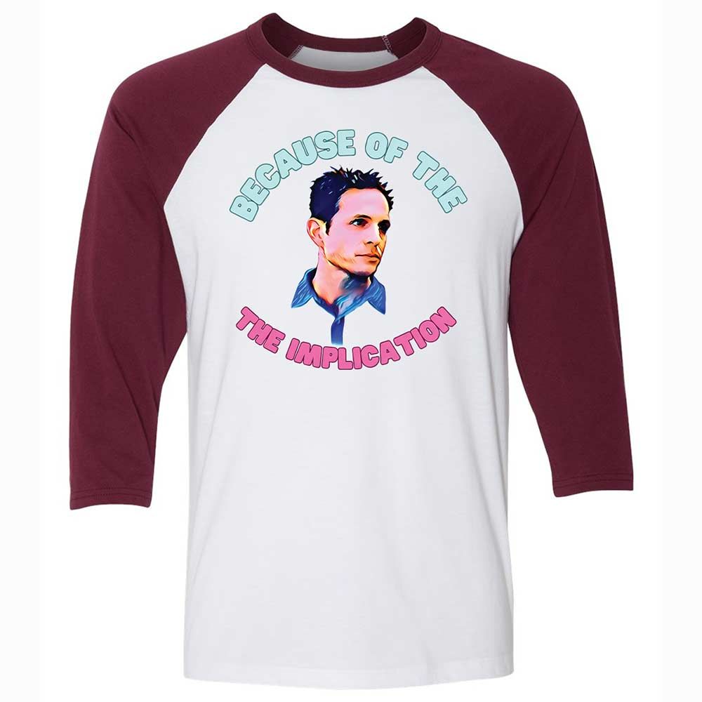 Unisex 3/4 Baseball Tee - PGLMS8U1 - White/Maroon - 7