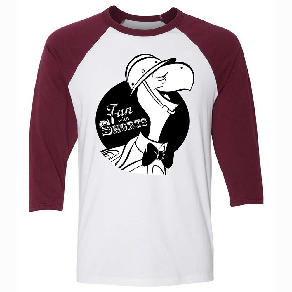 Unisex 3/4 Baseball Tee - EUAPHMNB - White/Maroon - 7