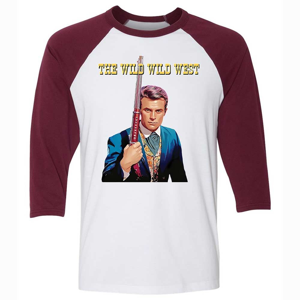 Unisex 3/4 Baseball Tee - CKGS3NWD - White/Maroon - 7