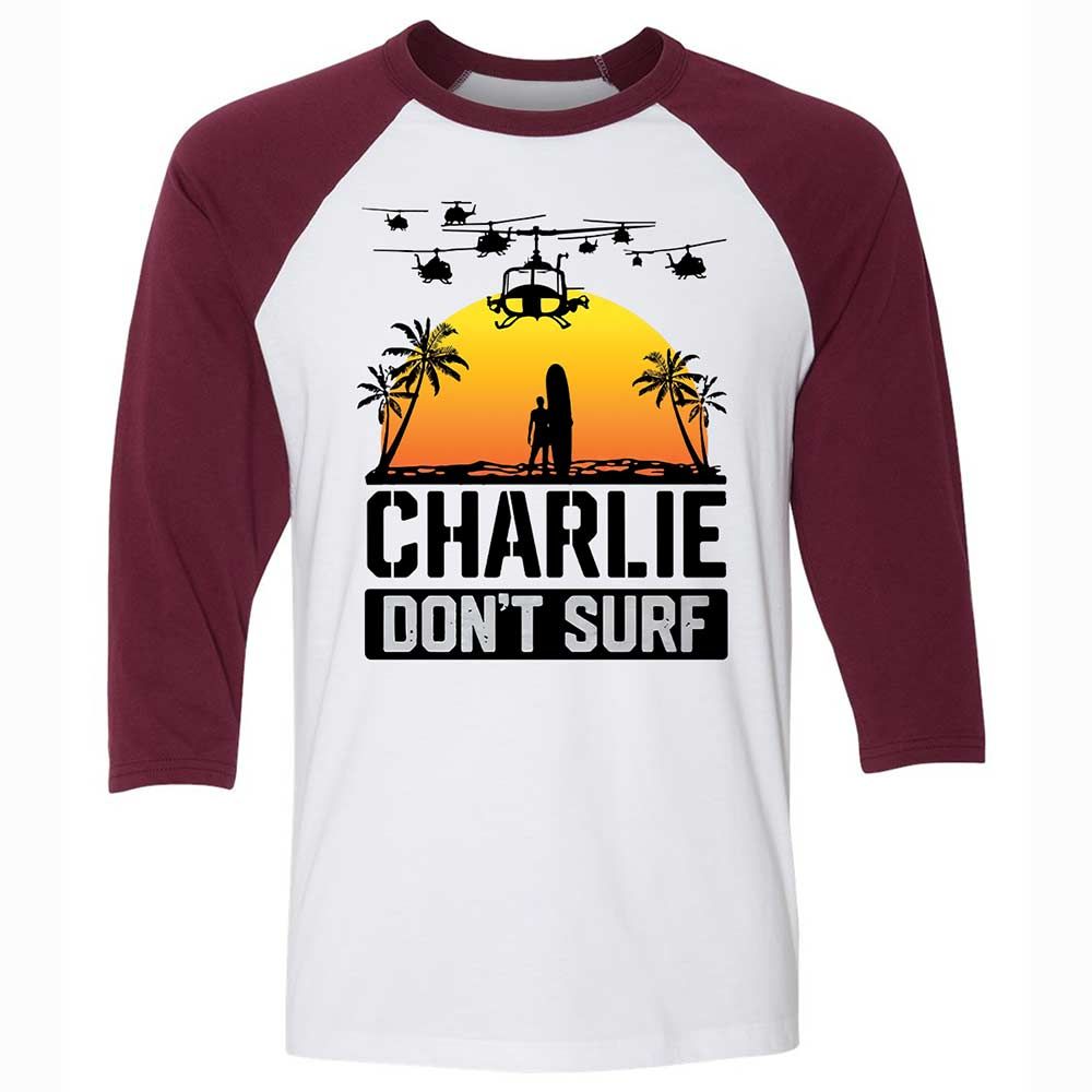 Unisex 3/4 Baseball Tee - NMUNPNTJ - White/Maroon - 7