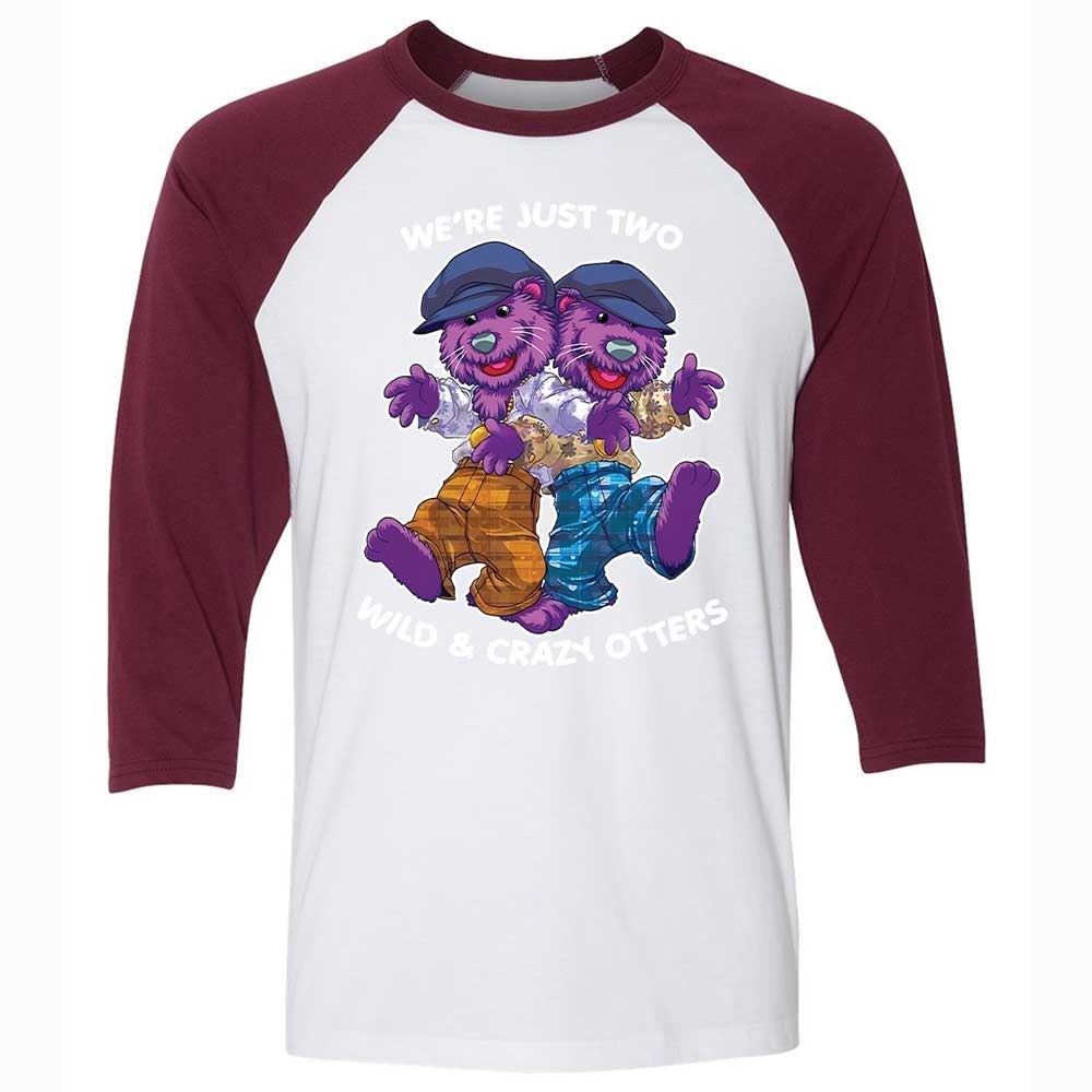 Two wild & crazy otters - White/Maroon - 7