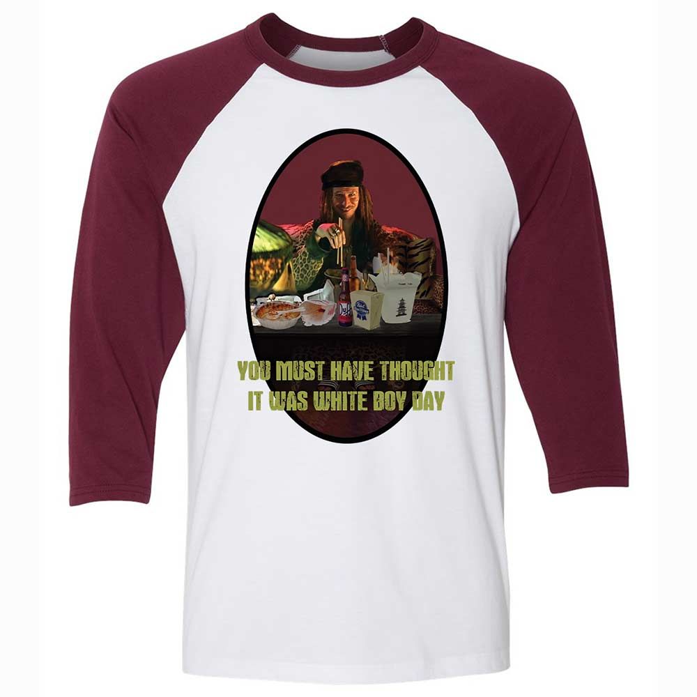 Unisex 3/4 Baseball Tee - FK2W94QE - White/Maroon - 7
