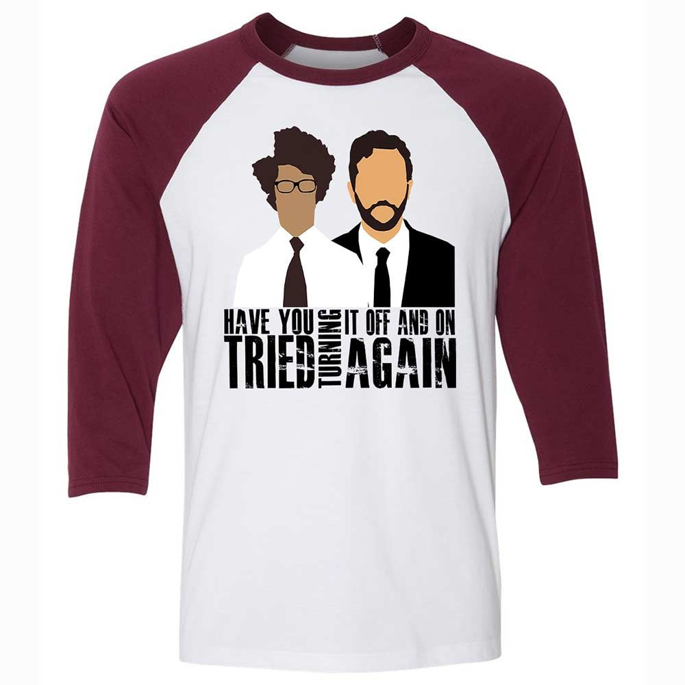 Unisex 3/4 Baseball Tee - L5GXYM27 - White/Maroon - 7