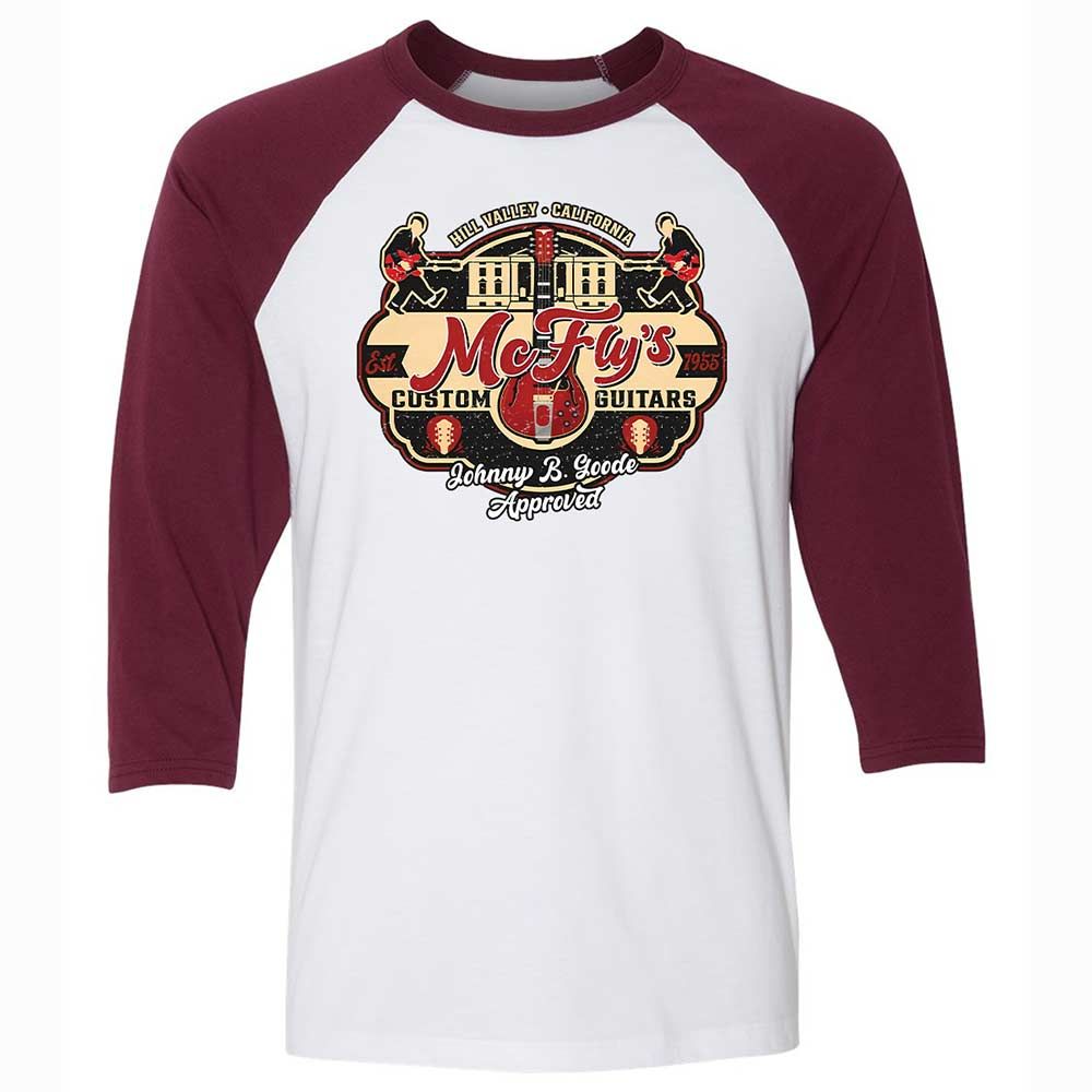 Unisex 3/4 Baseball Tee - LYLR72FW - White/Maroon - 7