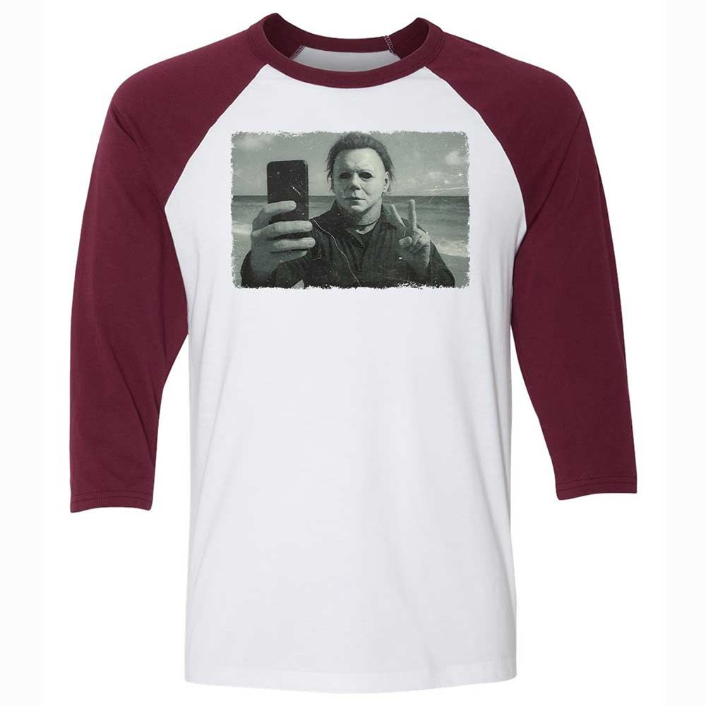 Unisex 3/4 Baseball Tee - 8VNXU8HL - White/Maroon - 7