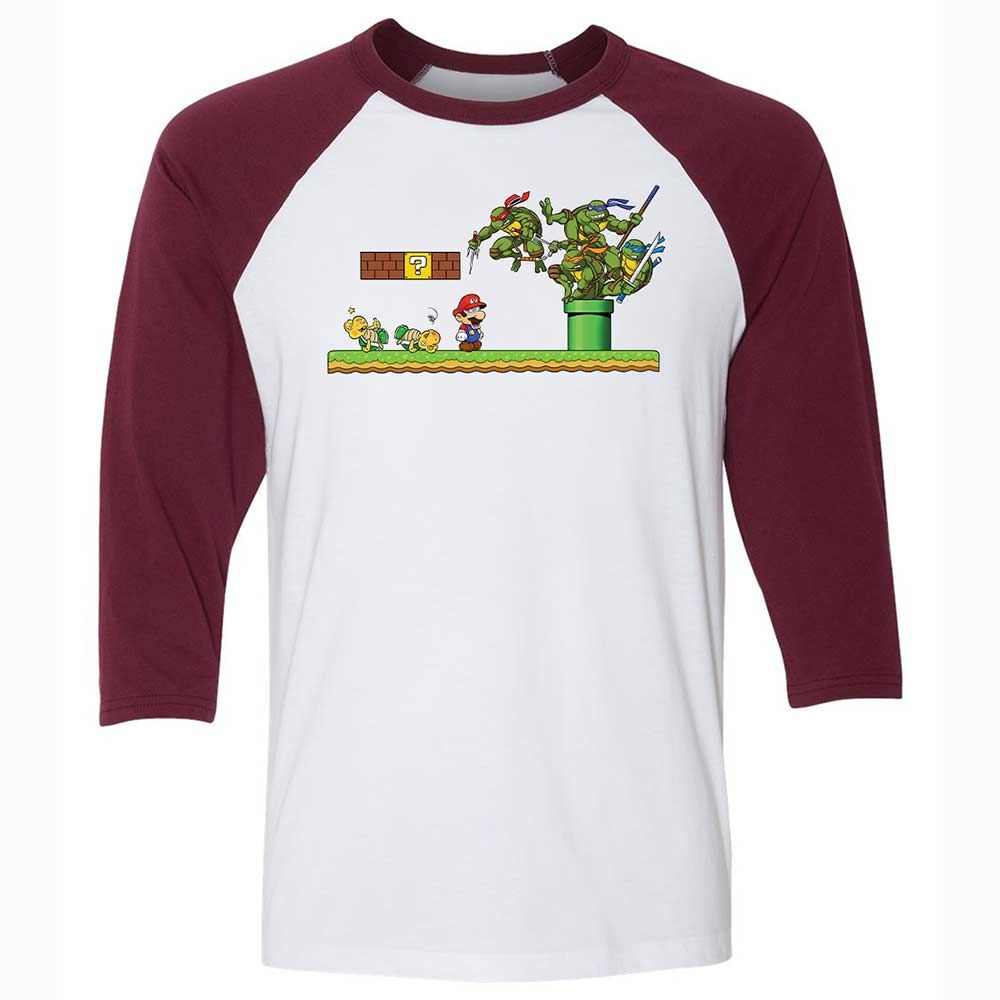 Unisex 3/4 Baseball Tee - VL5WHL6F - White/Maroon - 7