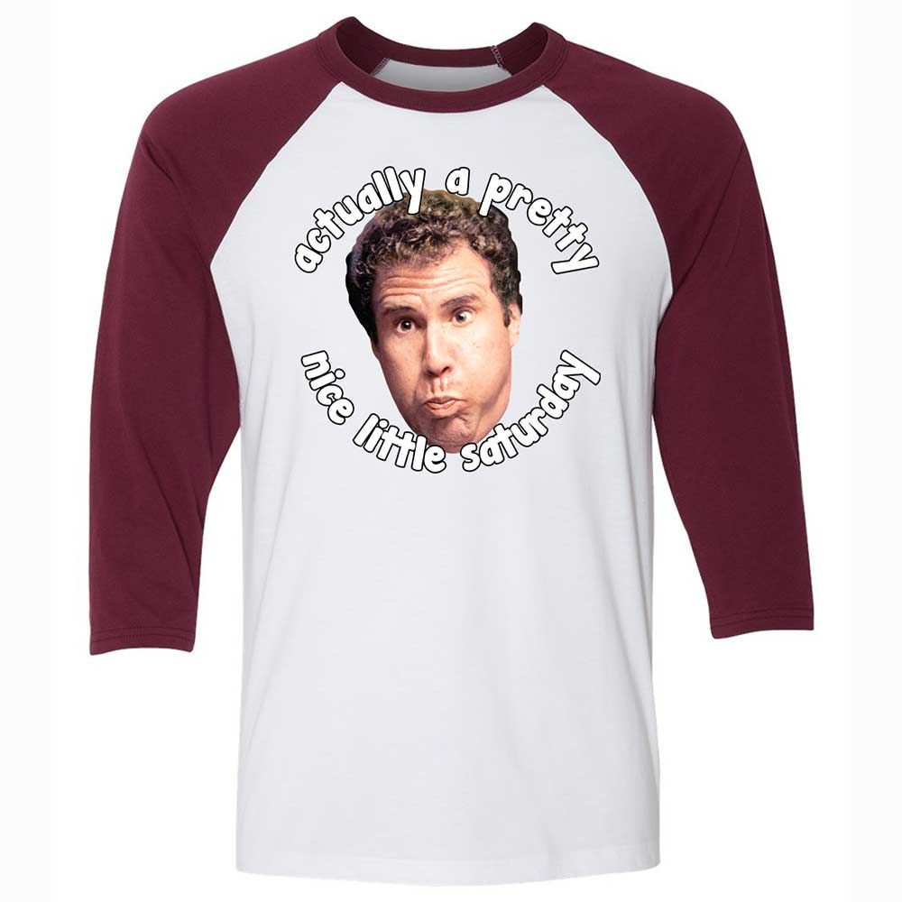 Unisex 3/4 Baseball Tee - XGE6EZ3L - White/Maroon - 7