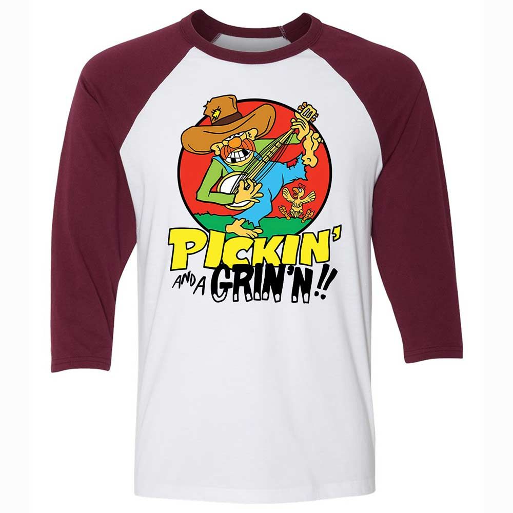 Pickin' and a Grinnin - White/Maroon - 7