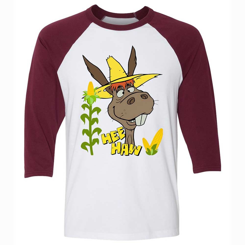 Unisex 3/4 Baseball Tee - HZW3T5WU - White/Maroon - 7