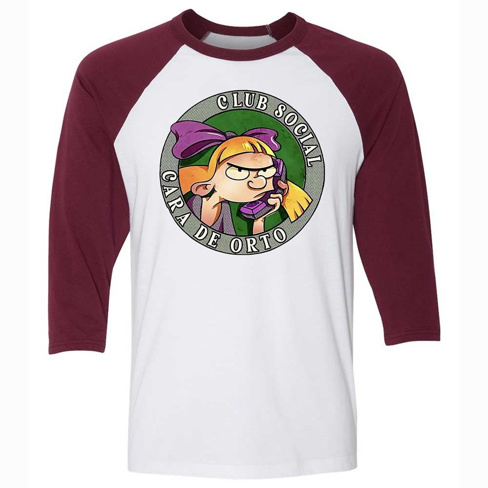 Unisex 3/4 Baseball Tee - H9A22KG1 - White/Maroon - 7