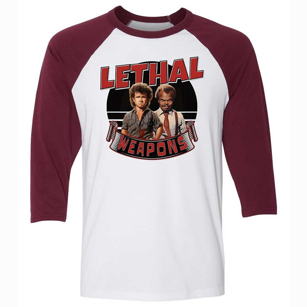 Unisex 3/4 Baseball Tee - NRHMJU1K - White/Maroon - 7