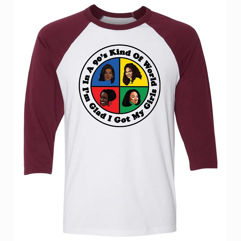 Unisex 3/4 Baseball Tee - NU8Y7QUH - White/Maroon - 7