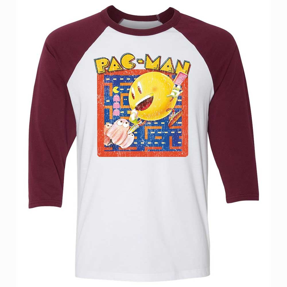 Unisex 3/4 Baseball Tee - 8XQQW4B5 - White/Maroon - 7