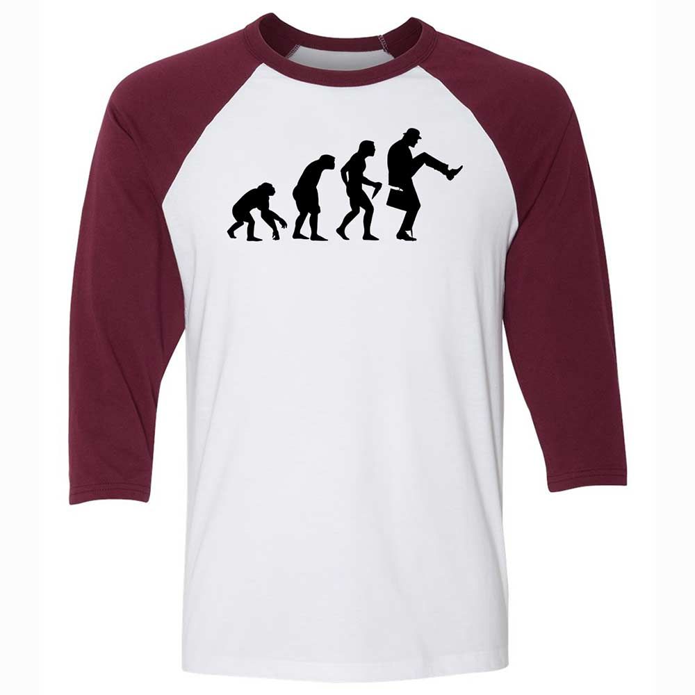 Unisex 3/4 Baseball Tee - QFLBRKZW - White/Maroon - 7