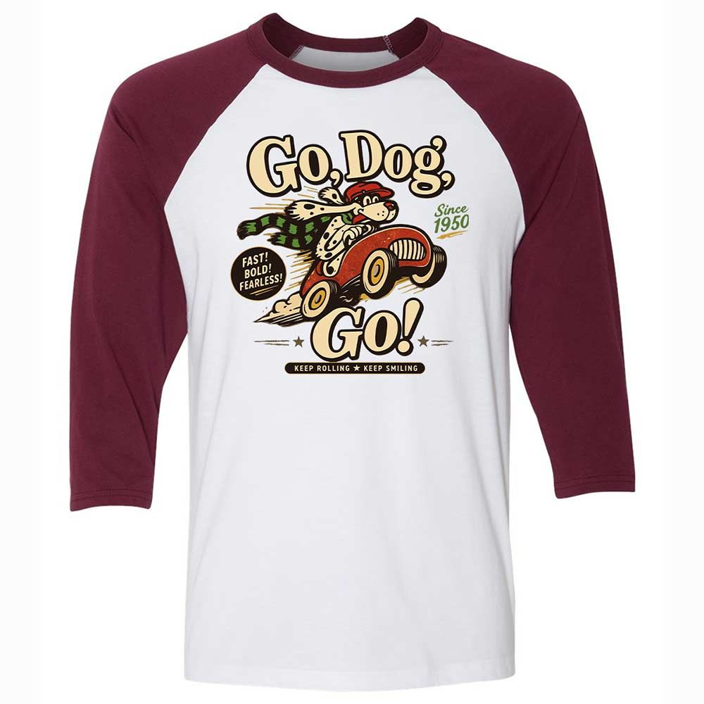 Unisex 3/4 Baseball Tee - UTS36MAE - White/Maroon - 7