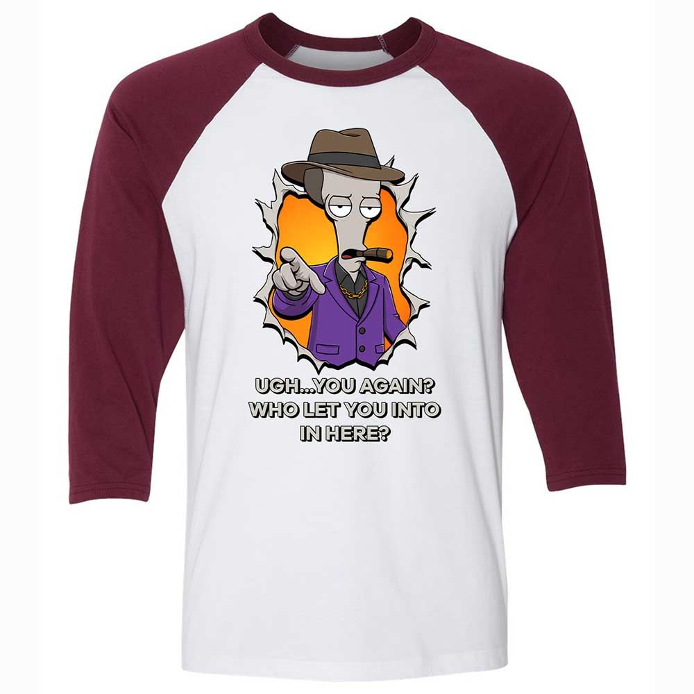 Unisex 3/4 Baseball Tee - QHFPRWLB - White/Maroon - 7