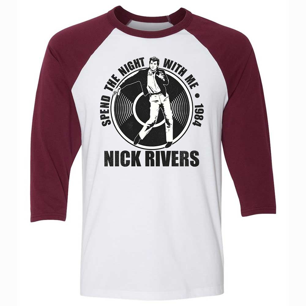 Unisex 3/4 Baseball Tee - B64QWLKU - White/Maroon - 7