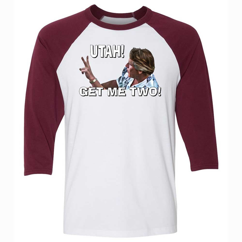 Unisex 3/4 Baseball Tee - R3VBFGX8 - White/Maroon - 7
