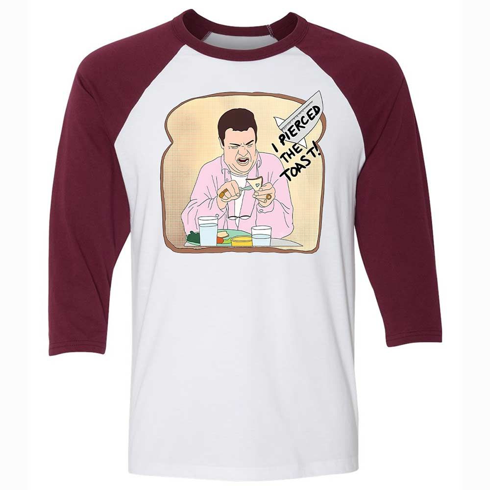 Unisex 3/4 Baseball Tee - BGJWKU9V - White/Maroon - 7