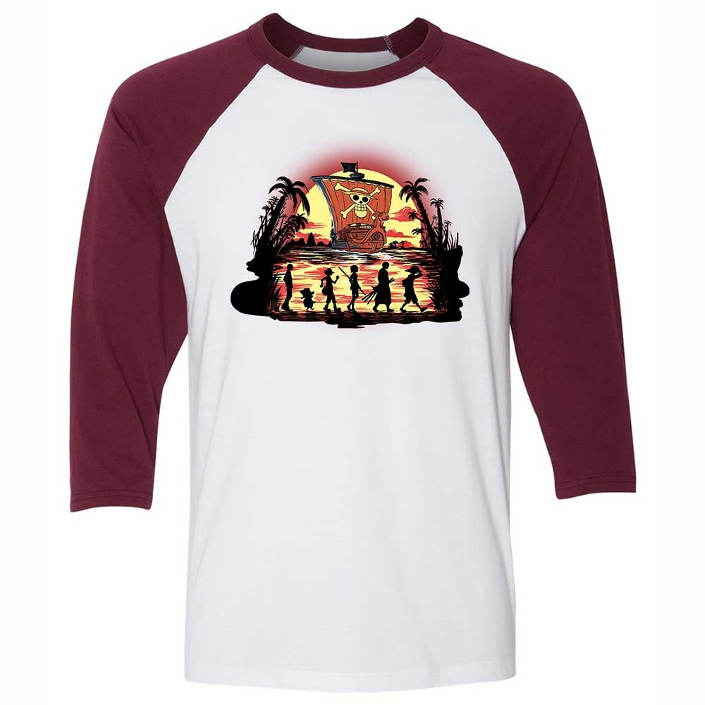 Unisex 3/4 Baseball Tee - XD467XNH - White/Maroon - 7