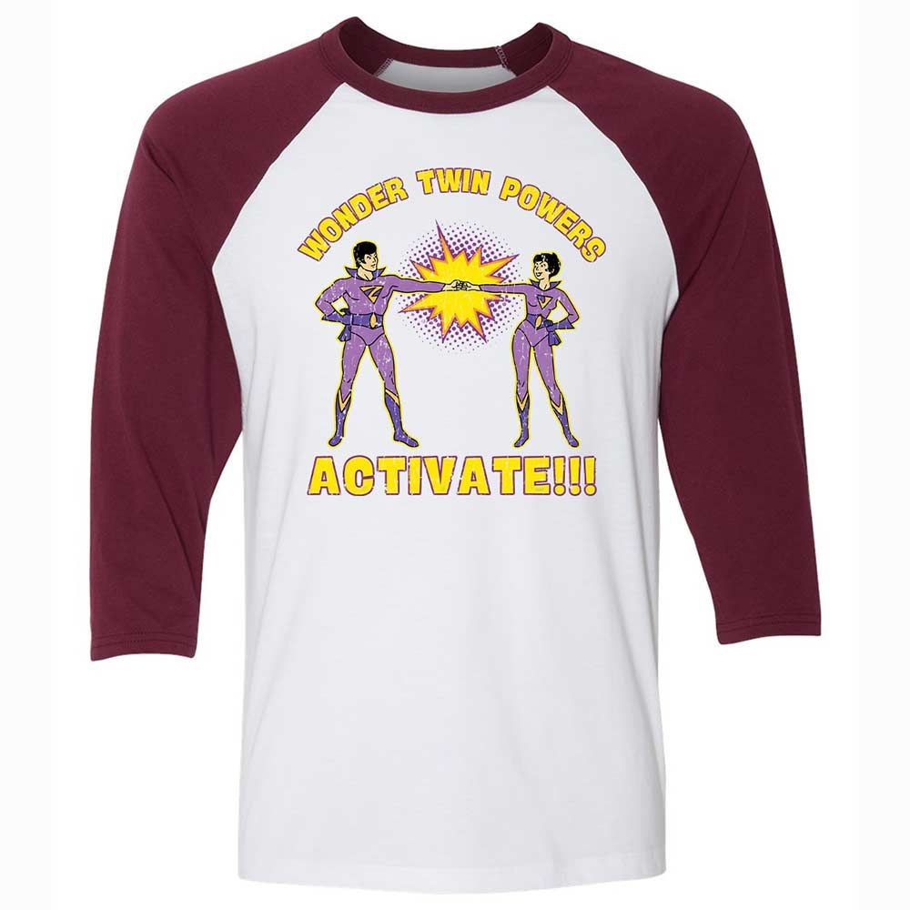 Unisex 3/4 Baseball Tee - H12XCYZC - White/Maroon - 7