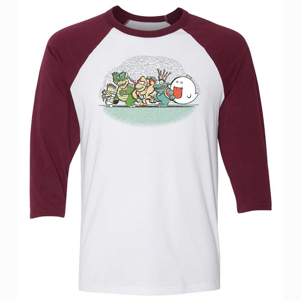 Unisex 3/4 Baseball Tee - 36AB46UH - White/Maroon - 7