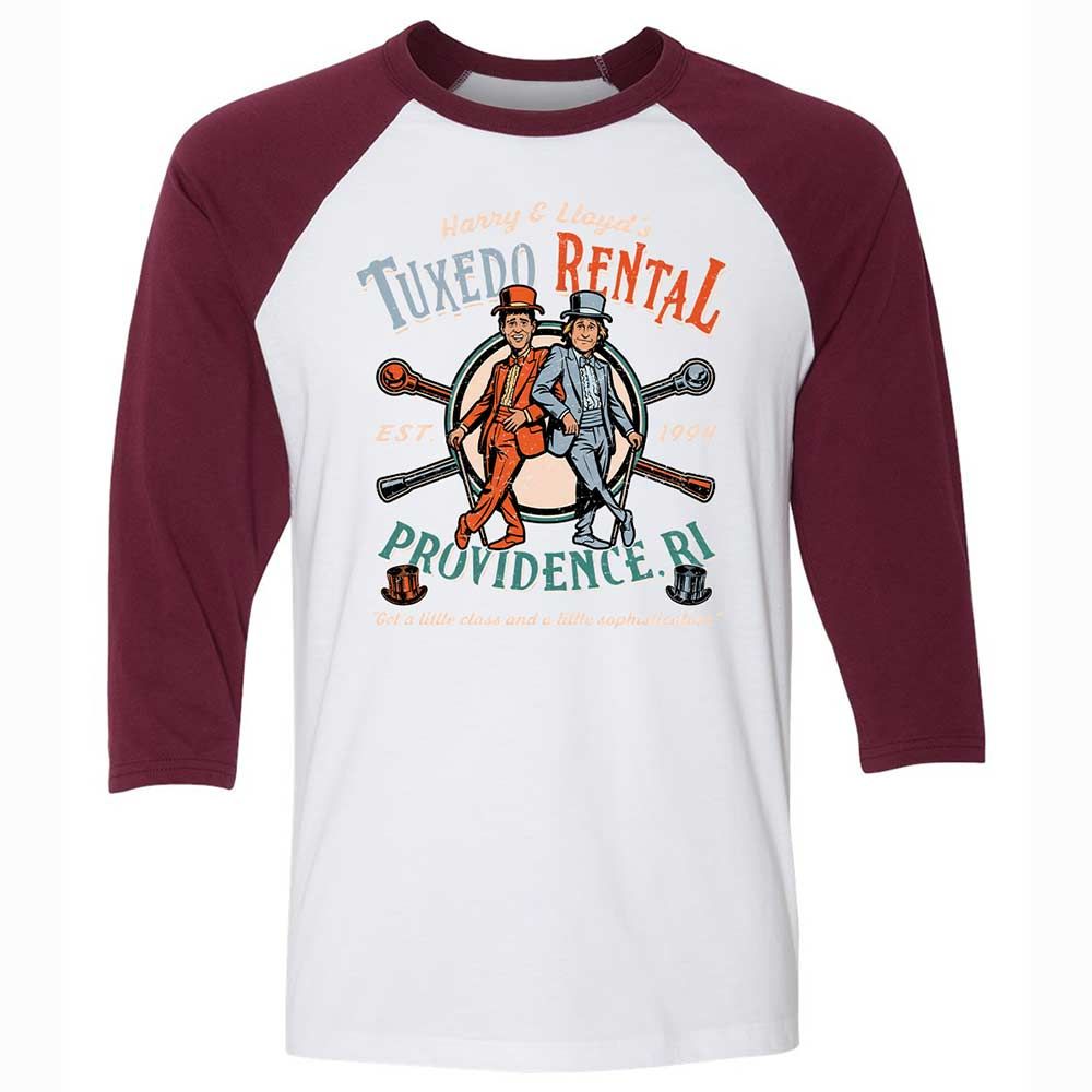 Unisex 3/4 Baseball Tee - SRH6DSX3 - White/Maroon - 7