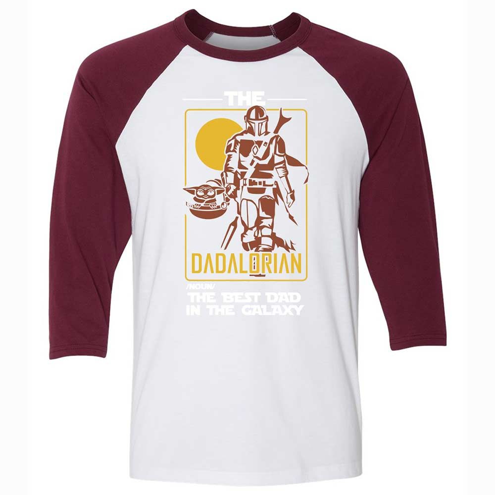 The Dadalorian The Best Dad In The Galaxy - White/Maroon - 7