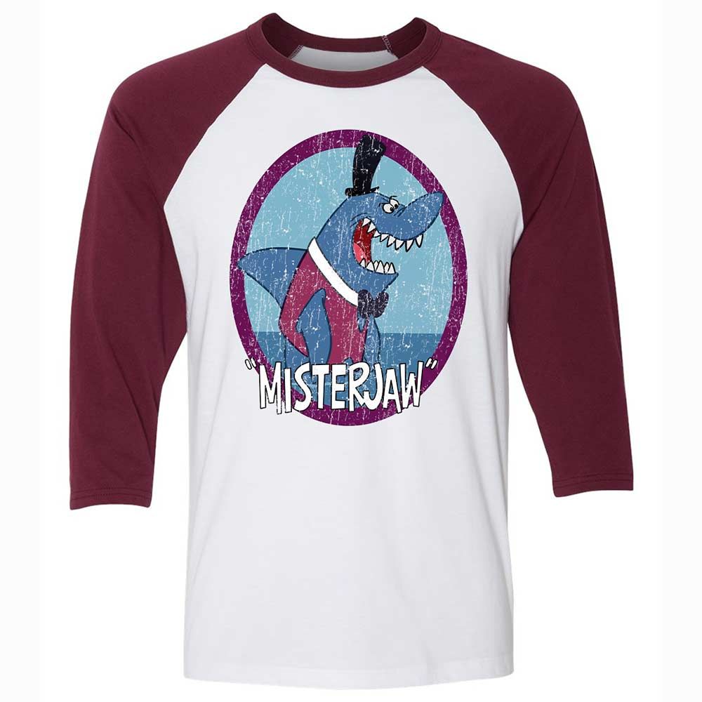 Unisex 3/4 Baseball Tee - SCRUTWT3 - White/Maroon - 7