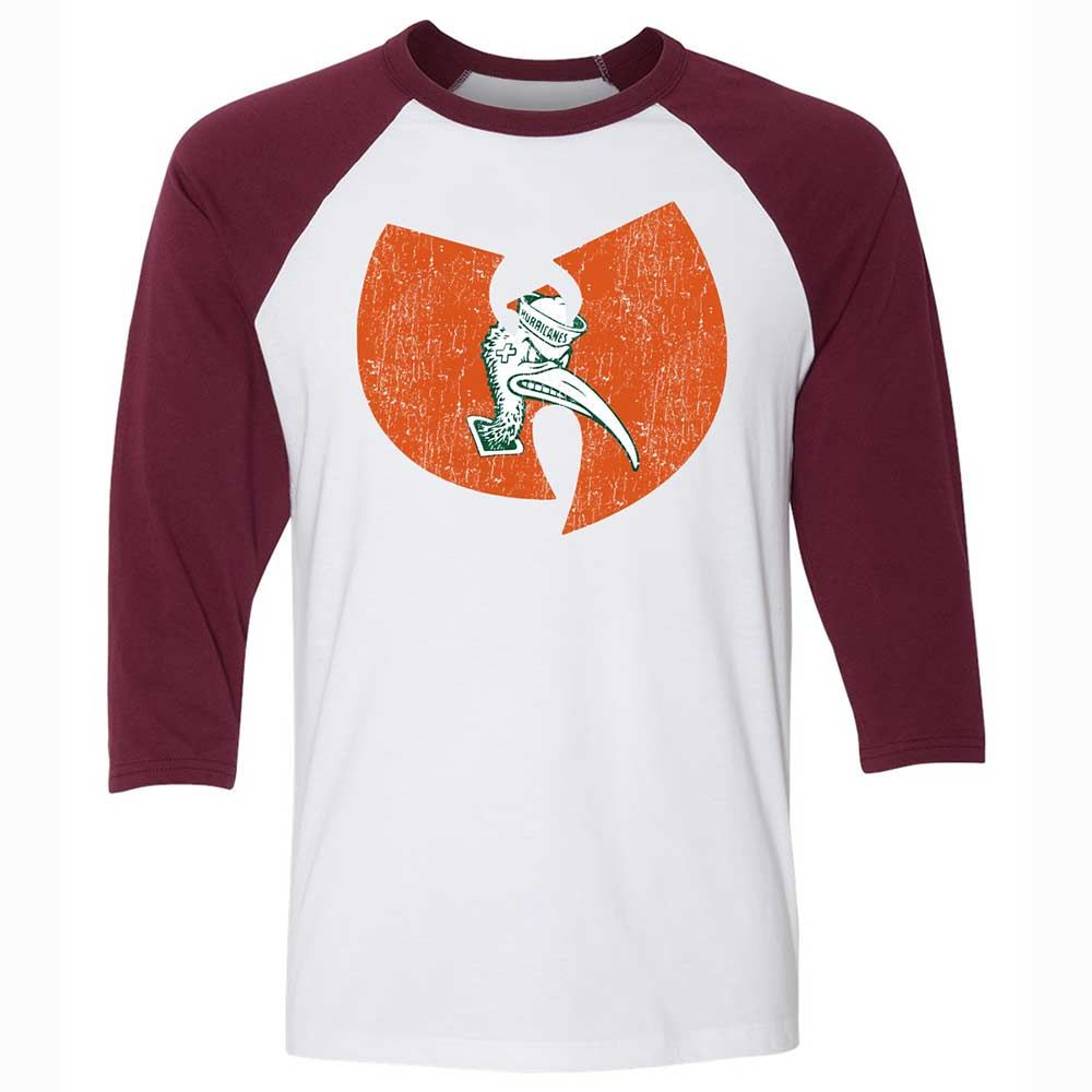 Unisex 3/4 Baseball Tee - JUW74Q1Z - White/Maroon - 7
