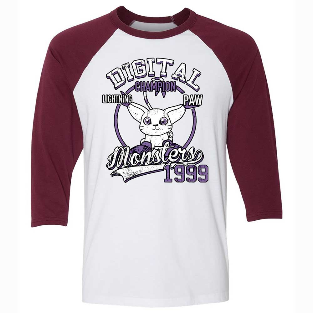 Unisex 3/4 Baseball Tee - SK8SPK4L - White/Maroon - 7