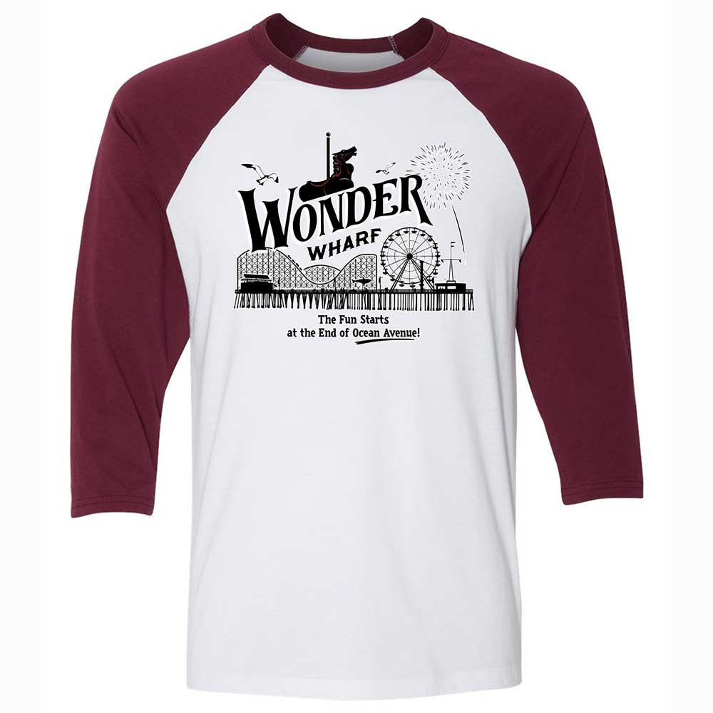Unisex 3/4 Baseball Tee - NZL3DXX4 - White/Maroon - 7