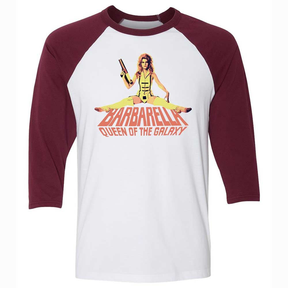 Unisex 3/4 Baseball Tee - 9G3TVV6J - White/Maroon - 7