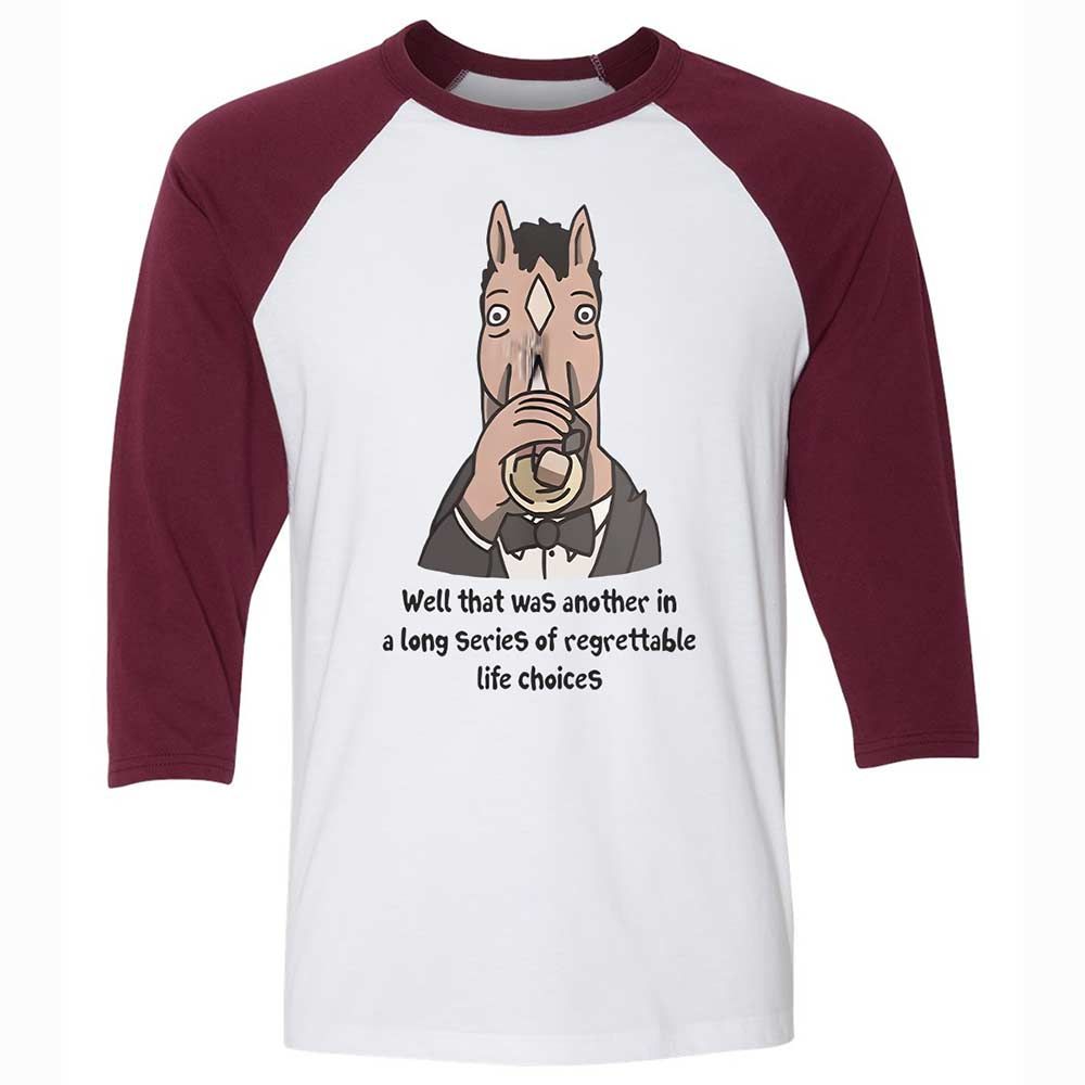 Unisex 3/4 Baseball Tee - 6ZEPH7W4 - White/Maroon - 7