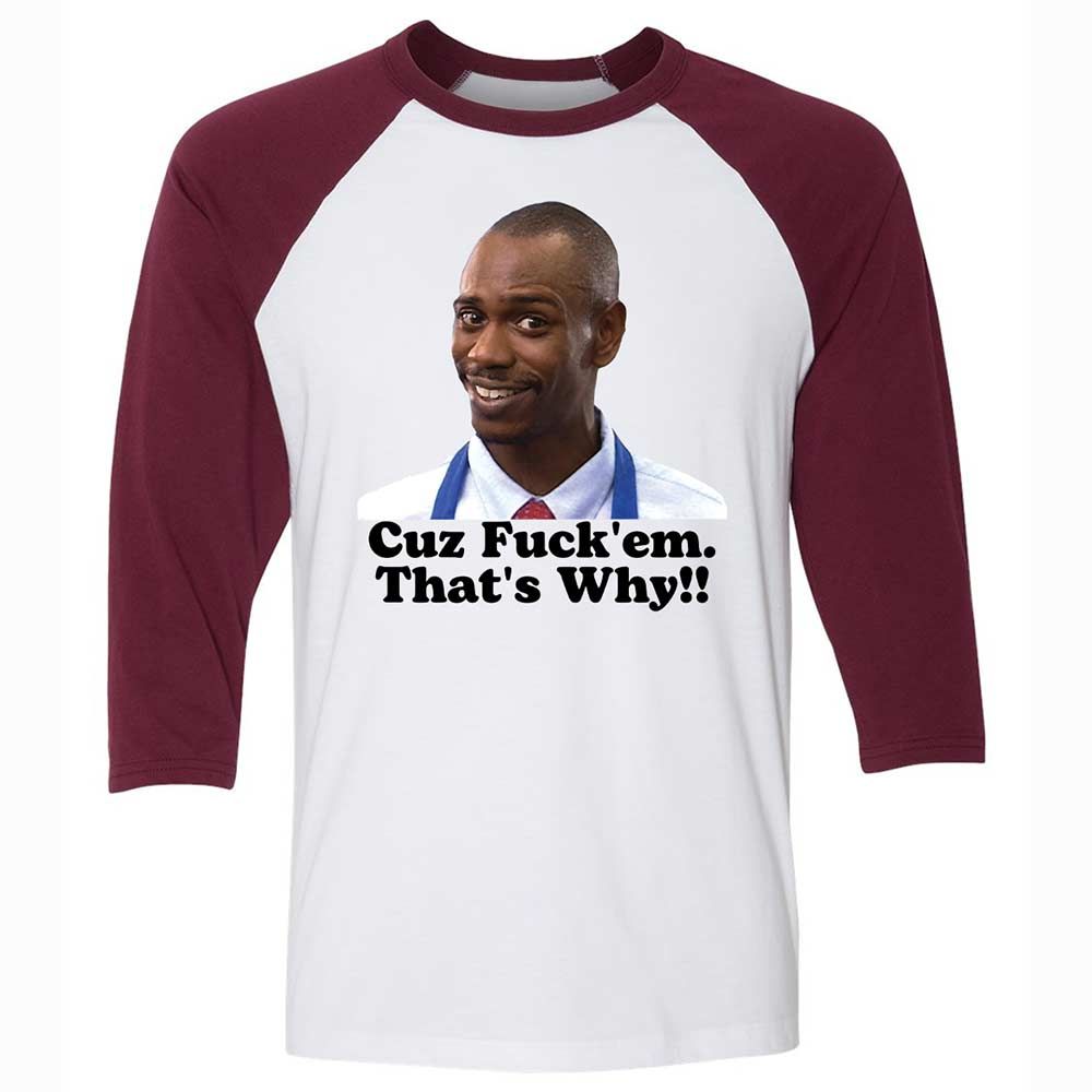 Unisex 3/4 Baseball Tee - VR6J5R3J - White/Maroon - 7