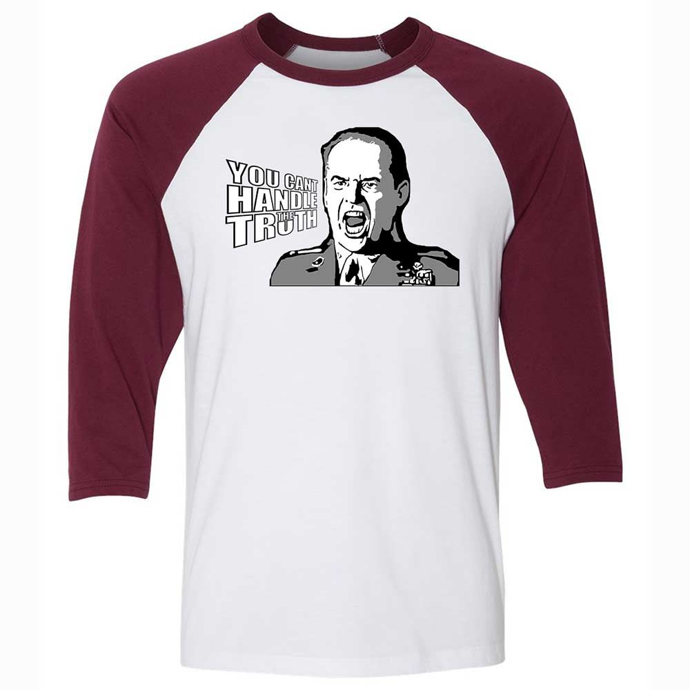 Unisex 3/4 Baseball Tee - MH8LG14V - White/Maroon - 7