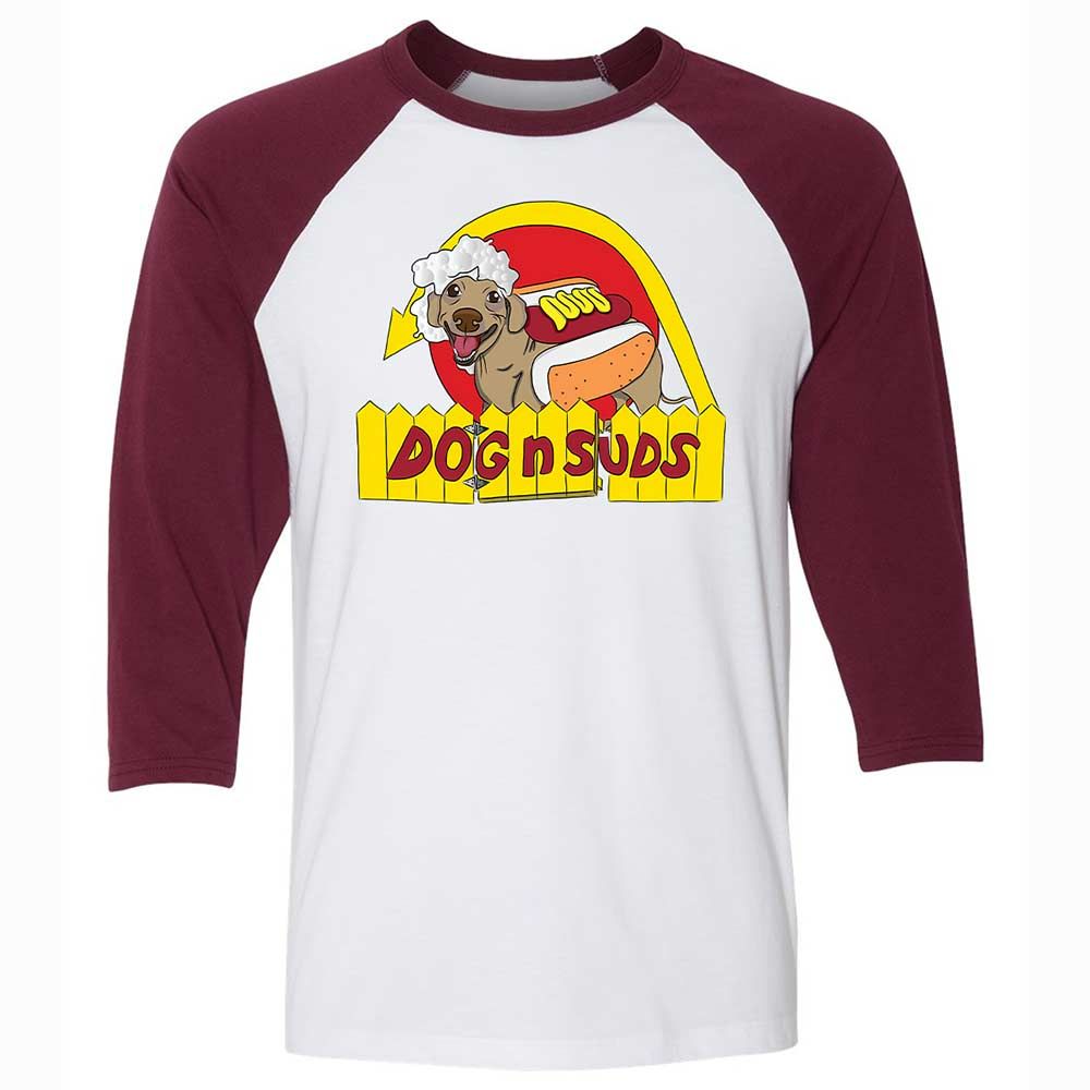 Dog n Suds Dachshund - White/Maroon - 7
