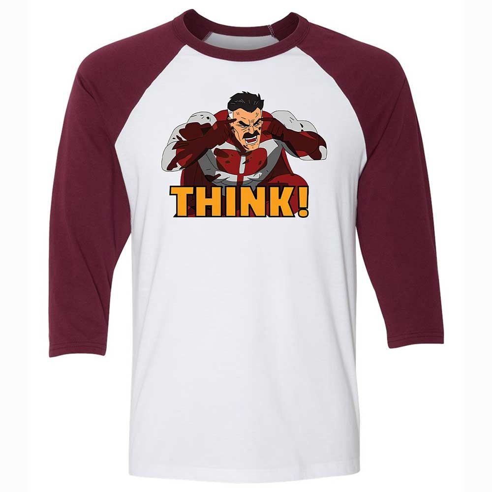 Unisex 3/4 Baseball Tee - TR32RBNF - White/Maroon - 7