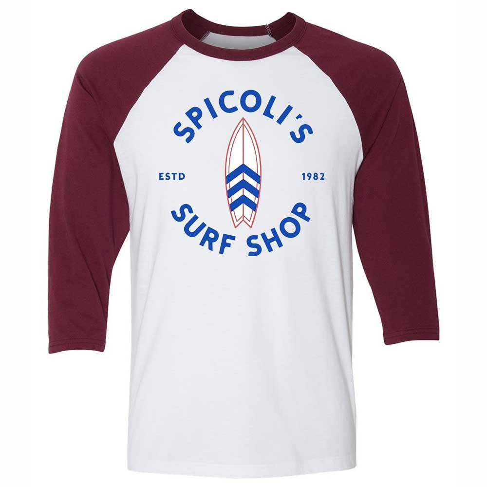 Unisex 3/4 Baseball Tee - BATZ13VA - White/Maroon - 7