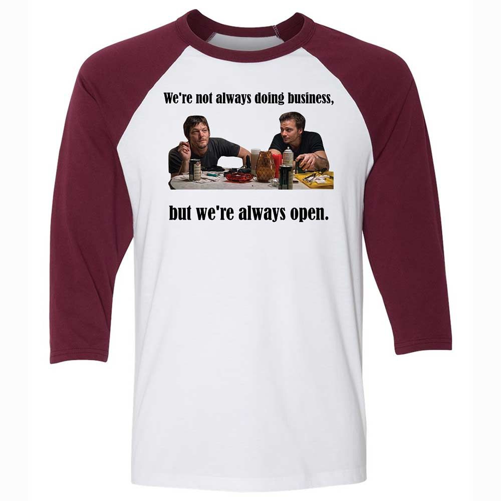 Unisex 3/4 Baseball Tee - T5U76GSQ - White/Maroon - 7