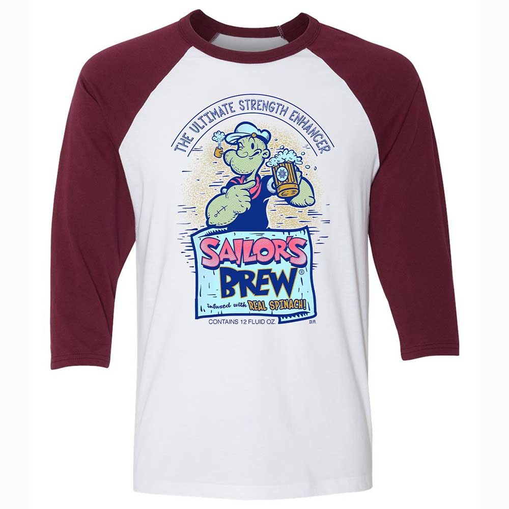 Unisex 3/4 Baseball Tee - 57LC3SJC - White/Maroon - 7