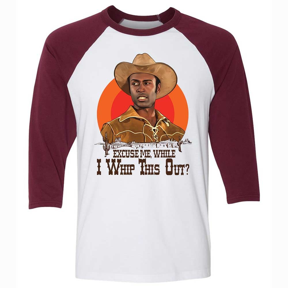 Excuse Me While I Whip This Out - White/Maroon - 7